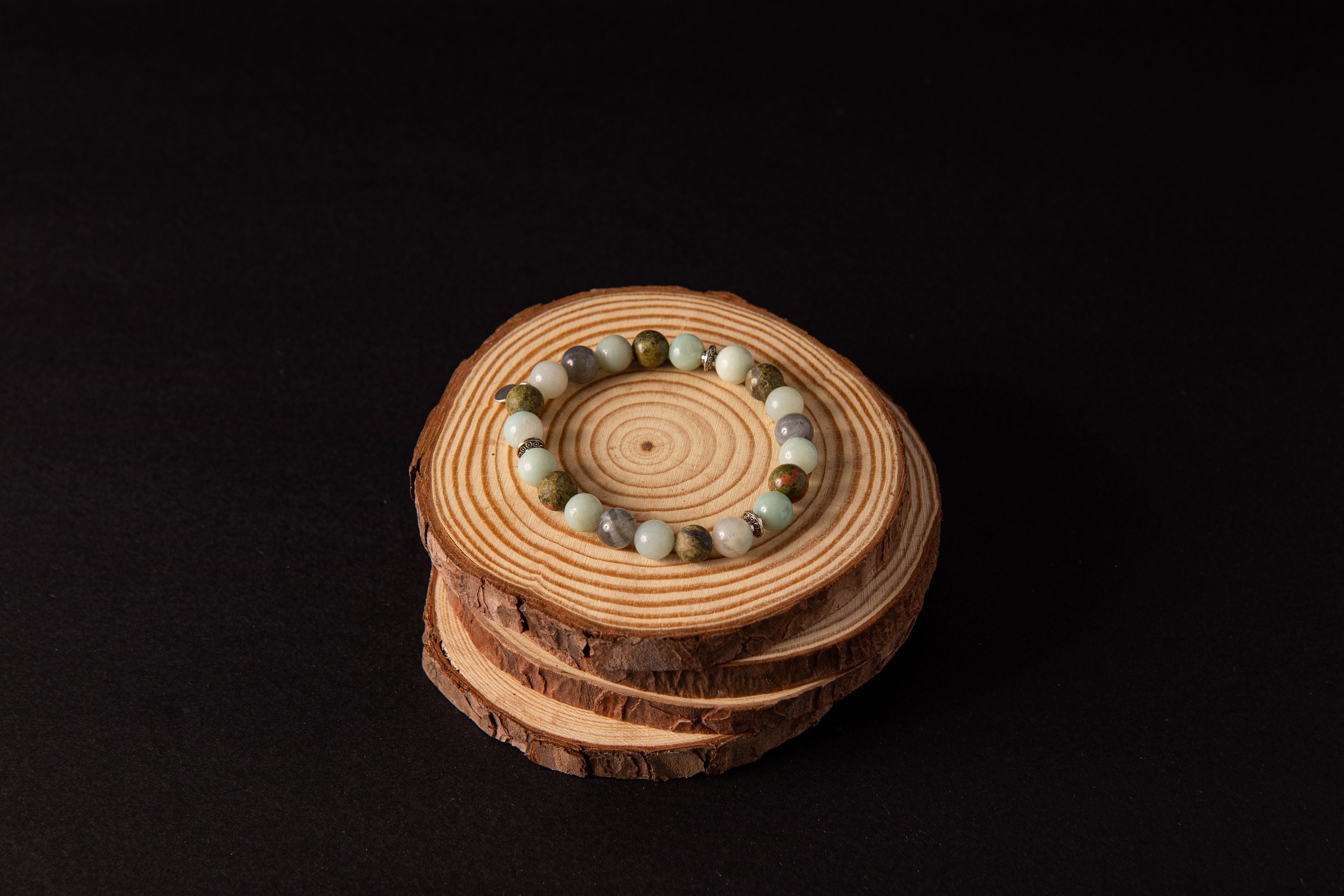 Bracelet Énergie Douce — Unakite, Amazonite & Labradorite