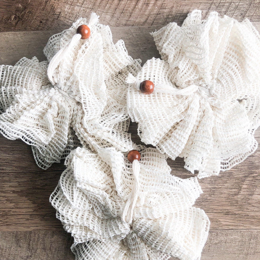 Éponge de bain en fibre végétale – Douce, légère et pratique pour la douche